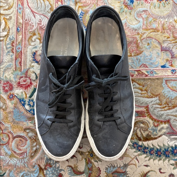 Common Projects Black Leather Sneakers - Picture 1 of 4